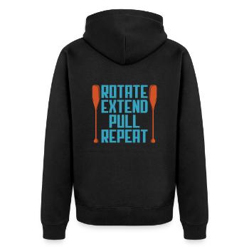 Rotate Expand Drag Repeat - Unisex Premium Organic Zip Hoodie - black - Back - Nico (187cm)