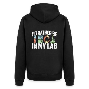 Lab Technician I'd Rather Be In Healthcare Medical - Unisex Premium Organic Zip Hoodie - black - Back - Nico (187cm)