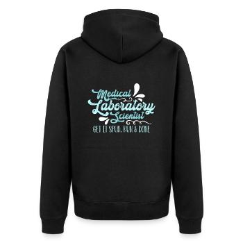 Technicien de laboratoire Le laboratoire médical aime les soins de santé - Veste à capuche bio Premium Unisexe - noir - Dos - Nico (187cm)