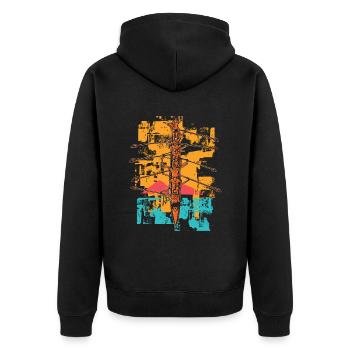 Paint Splatter Dragon Boat Racing Paddlers Drache - Unisex Premium Organic Zip Hoodie - black - Back - Nico (187cm)