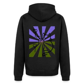 Strahlen Katze Katze weiches Kätzchen Xmas Kind - Unisex Premium Bio Zip Hoodie - Schwarz - Hinten - Nico (187cm)