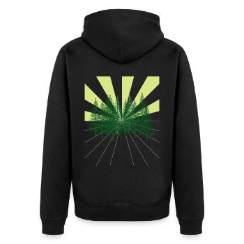Raies Forêt Sapin Nature sauvage Ecologie Environnement atomique - Veste à capuche bio Premium Unisexe - noir - Dos - Nico (187cm)