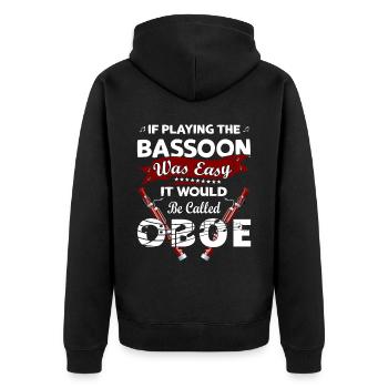 Holzblasinstrument Musik Bassoonist - Unisex Premium Bio Zip Hoodie - Schwarz - Hinten - Nico (187cm)