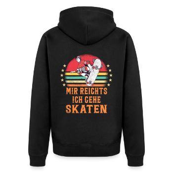 Skateboarder Skateboarding Skaten Skater - Unisex Premium Bio Zip Hoodie - Schwarz - Hinten - Nico (187cm)