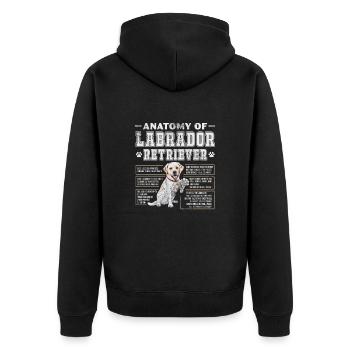 Labrador - Unisex Premium Bio Zip Hoodie - Schwarz - Hinten - Nico (187cm)