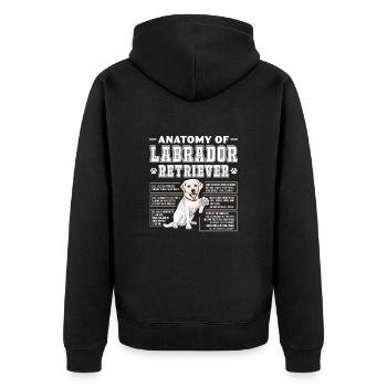 Labrador Hund Hunde Hunderasse Geschenk - Unisex Premium Bio Zip Hoodie - Schwarz - Hinten - Nico (187cm)