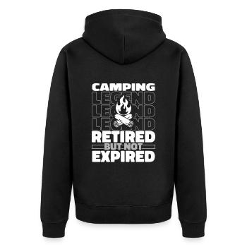 Retired camping tent - Unisex Premium Organic Zip Hoodie - black - Back - Nico (187cm)