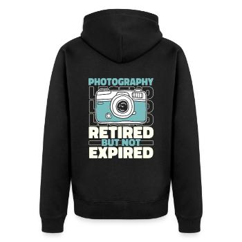 Photographer Photography Retired Camera - Unisex Premium Organic Zip Hoodie - black - Back - Nico (187cm)