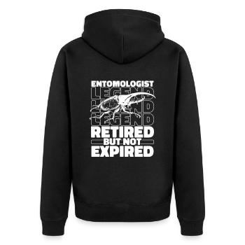Entomology Entomologist Retired Insect - Unisex Premium Organic Zip Hoodie - black - Back - Nico (187cm)