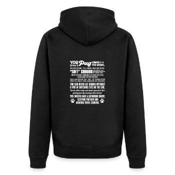 Carlin Chien Chien Ami Pet Pug Pug Pug Cadeau - Veste à capuche bio Premium Unisexe - noir - Dos - Nico (187cm)