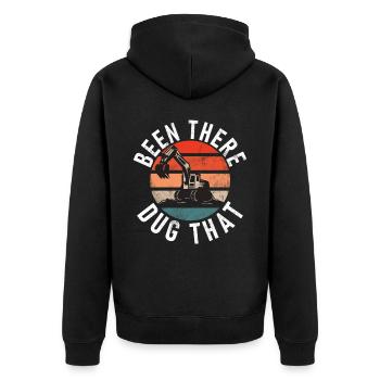 Lustige Bauarbeiter & Baustelle Baggerfahrer - Unisex Premium Bio Zip Hoodie - Schwarz - Hinten - Nico (187cm)