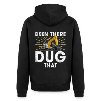Lustige Bauarbeiter & Baustelle Baggerfahrer - Unisex Premium Bio Zip Hoodie - Schwarz - Hinten - Nico (187cm)