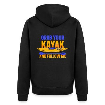 Prenez votre kayak et suivez-moi kayak kayak - Veste à capuche bio Premium Unisexe - noir - Dos - Nico (187cm)