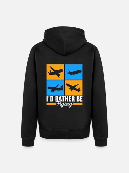 Pilot Flugzeug - Unisex Premium Bio Zip Hoodie - Schwarz
