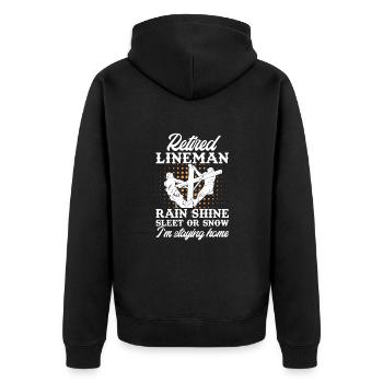 Retraite Lineman Pension Pensioner Gift - Veste à capuche bio Premium Unisexe - noir - Dos - Nico (187cm)