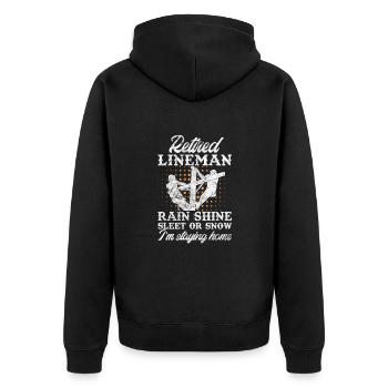 Monteur de lignes à la retraite - Veste à capuche bio Premium Unisexe - noir - Dos - Nico (187cm)
