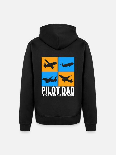 Pilot Flugzeug - Unisex Premium Bio Zip Hoodie - Schwarz