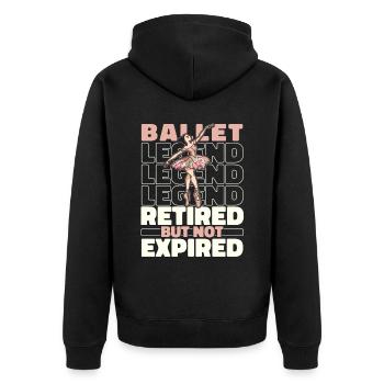 Ballet Balerina Im Ruhestand - Unisex Premium Bio Zip Hoodie - Schwarz - Hinten - Nico (187cm)