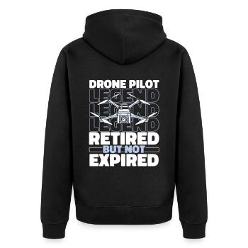 Drone Quadcopter retiré - Veste à capuche bio Premium Unisexe - noir - Dos - Nico (187cm)