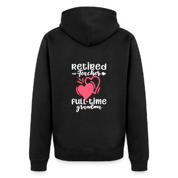 Ruhestand Lehrerin Rente Rentnerin Schule Geschenk - Unisex Premium Bio Zip Hoodie - Schwarz - Hinten - Nico (187cm)