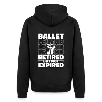 Ballet Balerina Im Ruhestand - Unisex Premium Bio Zip Hoodie - Schwarz - Hinten - Nico (187cm)