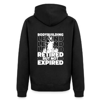 Retired Bodybuilder Bodybuilding - Unisex Premium Organic Zip Hoodie - black - Back - Nico (187cm)