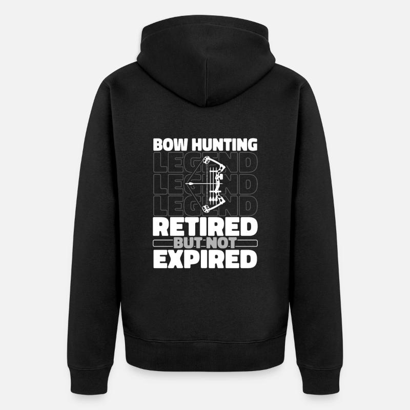 Bogenjagd Bogenjäger Im Ruhestand - Unisex Premium Bio Zip Hoodie - Schwarz