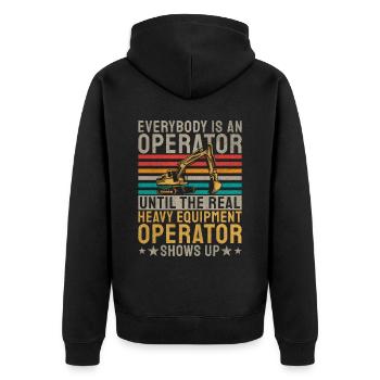 Lustige Bauarbeiter & Baustelle Baggerfahrer - Unisex Premium Bio Zip Hoodie - Schwarz - Hinten - Nico (187cm)