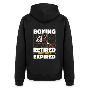Boxen Boxer Im Ruhestand - Unisex Premium Bio Zip Hoodie - Schwarz - Hinten - Nico (187cm)