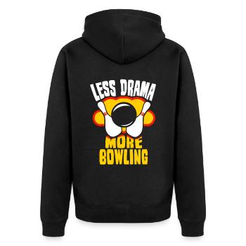 Moins de drame Plus de dictons de quilles motivation - Veste à capuche bio Premium Unisexe - noir - Dos - Nico (187cm)