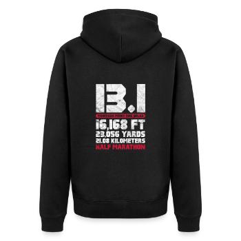 Running Runner Jogging Jogging Runner Gift - Unisex Premium Organic Zip Hoodie - black - Back - Nico (187cm)