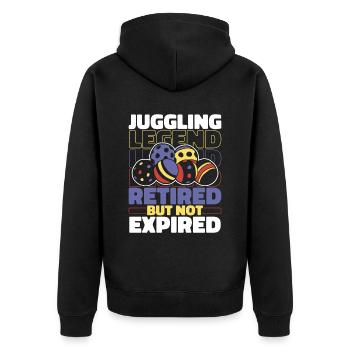 Retired juggling - Unisex Premium Organic Zip Hoodie - black - Back - Nico (187cm)