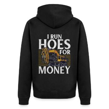 Funny construction workers & construction site excavator drivers - Unisex Premium Organic Zip Hoodie - black - Back - Nico (187cm)