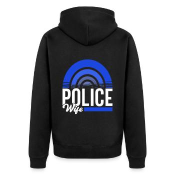 Policier - Veste à capuche bio Premium Unisexe - noir - Dos - Nico (187cm)