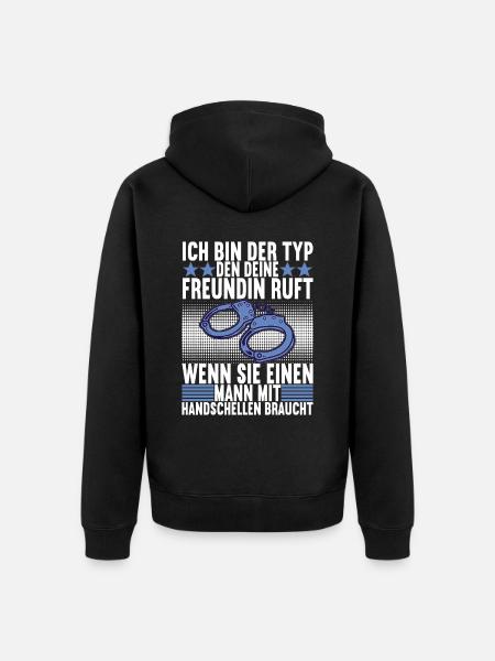 Polizei Polizist - Unisex Premium Bio Zip Hoodie - Schwarz