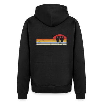 Konga musician - Unisex Premium Organic Zip Hoodie - black - Back - Nico (187cm)