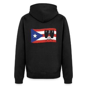 Konga musician - Unisex Premium Organic Zip Hoodie - black - Back - Nico (187cm)