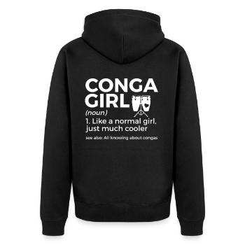 Konga musician - Unisex Premium Organic Zip Hoodie - black - Back - Nico (187cm)