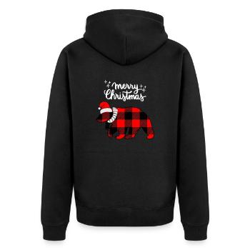 Joyeux Noël Drôle de Chemise de Noël - Veste à capuche bio Premium Unisexe - noir - Dos - Nico (187cm)