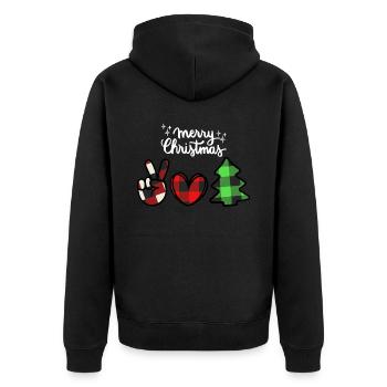 Joyeux Noël Drôle de Chemise de Noël - Veste à capuche bio Premium Unisexe - noir - Dos - Nico (187cm)