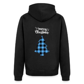 Merry Christmas Lustiges Weihnachtsshirt - Unisex Premium Bio Zip Hoodie - Schwarz - Hinten - Nico (187cm)