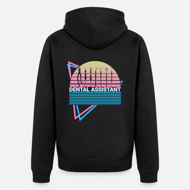 Assistante dentaire rétro - Veste à capuche bio Premium Unisexe - noir
