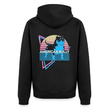 American Bully Retro - Veste à capuche bio Premium Unisexe - noir - Dos - Nico (187cm)