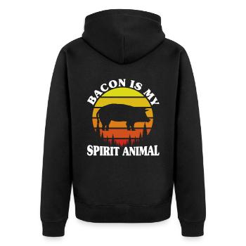 Bacon Is My Spirit Animal - Unisex Premium Bio Zip Hoodie - Schwarz - Hinten - Nico (187cm)