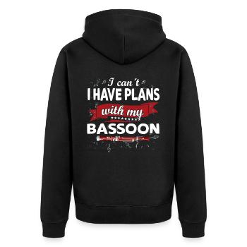 Holzblasinstrument Musik Bassoonist - Unisex Premium Bio Zip Hoodie - Schwarz - Hinten - Nico (187cm)