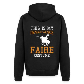 Ren Fair Saying Slogan This Is My Renaissance Fair - Unisex Premium Organic Zip Hoodie - black - Back - Nico (187cm)