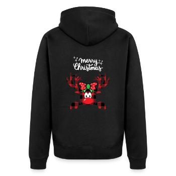 Joyeux Noël Drôle de Chemise de Noël - Veste à capuche bio Premium Unisexe - noir - Dos - Nico (187cm)