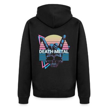 Death Metal Rétro - Veste à capuche bio Premium Unisexe - noir - Dos - Nico (187cm)