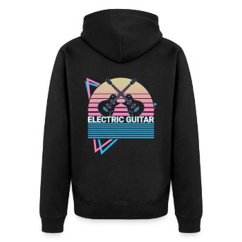 Guitare Electrique Guitariste Rétro - Veste à capuche bio Premium Unisexe - noir - Dos - Nico (187cm)