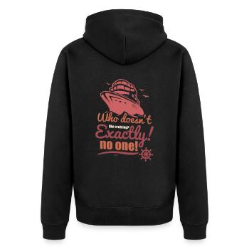 jeder liebt Kreuzfahrten mit dem Schiff auf dem Me - Unisex Premium Bio Zip Hoodie - Schwarz - Hinten - Nico (187cm)